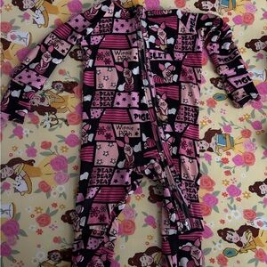 Disney Winnie the Pooh and Piglet Pink Kids Footie